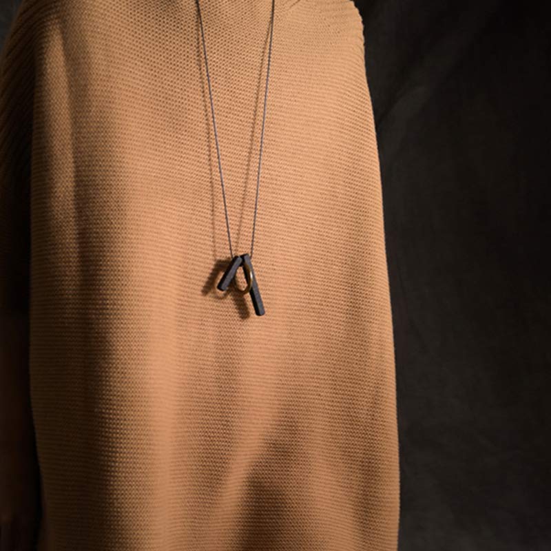 Collana con ciondolo in legno di ebano e cerchio zen Buddha Stones , illuminazione