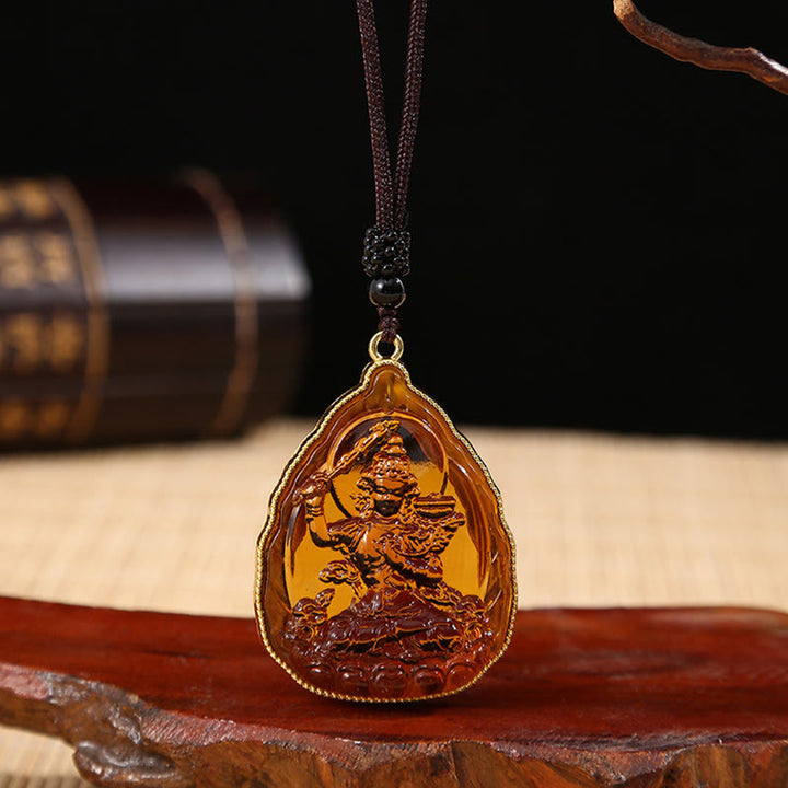 Collana con ciondolo di cristallo Liuli Buddha tibetano e serenità - Buddha arancione - image 11