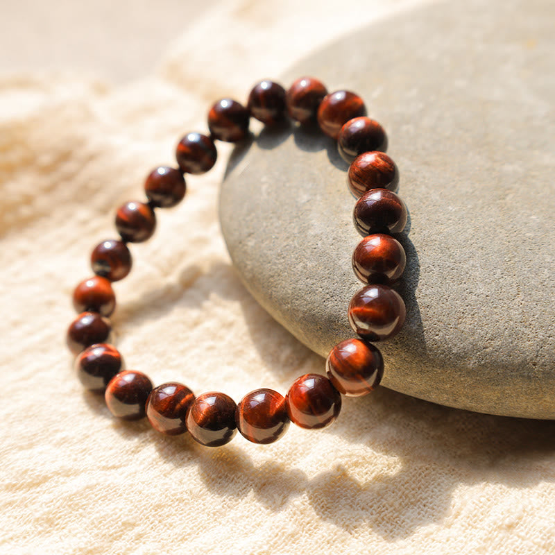 Buddha Stones Bracciale con perle curative in occhio di tigre naturale - image 5