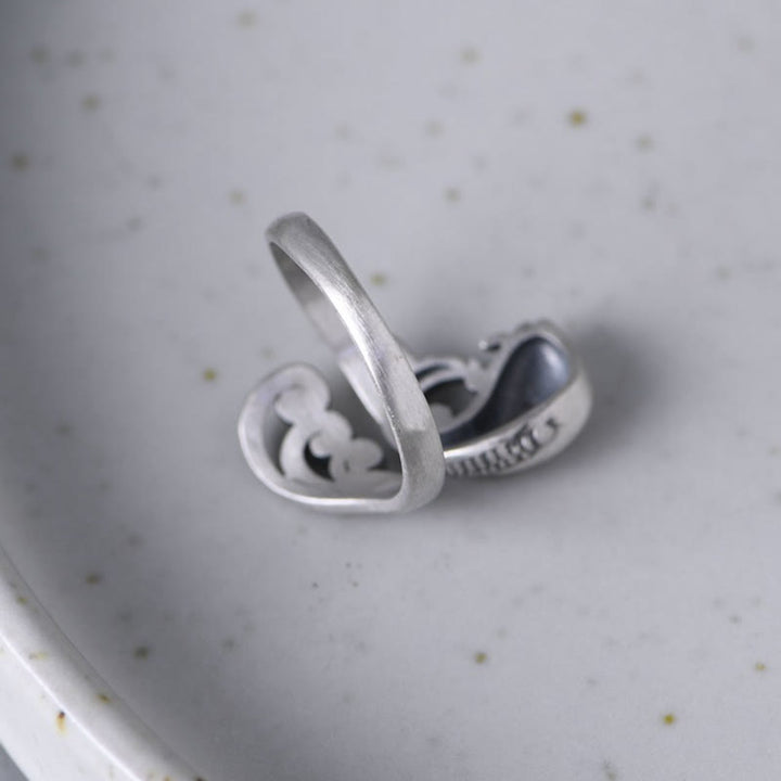 Buddha Stones 925 Sterling Silver Koi Fish Water Ripple Luck Wealth
