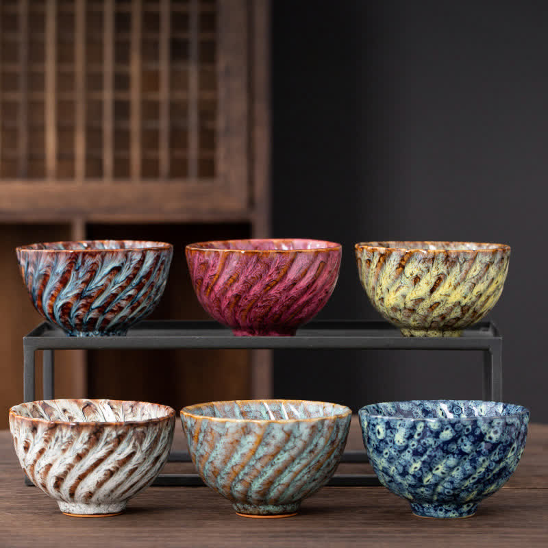 Buddha Stones Peach Blossom Pattern Tazza da tè in ceramica Tazze da tè a forma di fiore