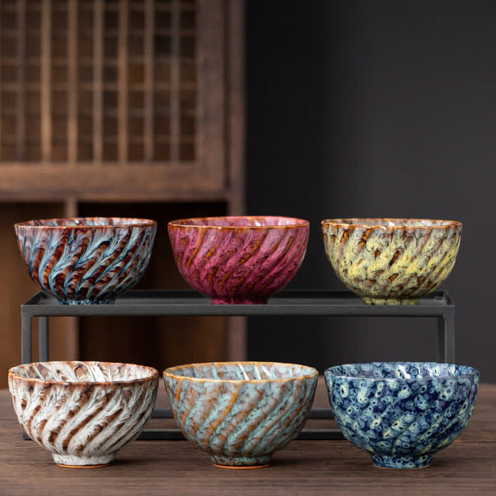 Buddha Stones Peach Blossom Pattern Tazza da tè in ceramica Tazze da tè a forma di fiore