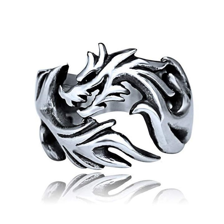 Anello regolabile con motivo a drago Buddha Stones, protezione e forza