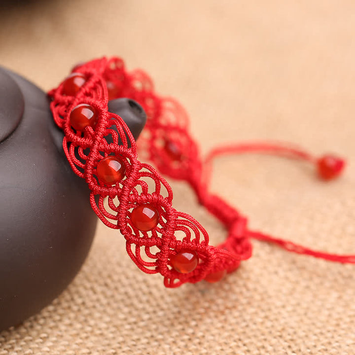 Braccialetto Buddha Stones Red Agate Confidence Red String
