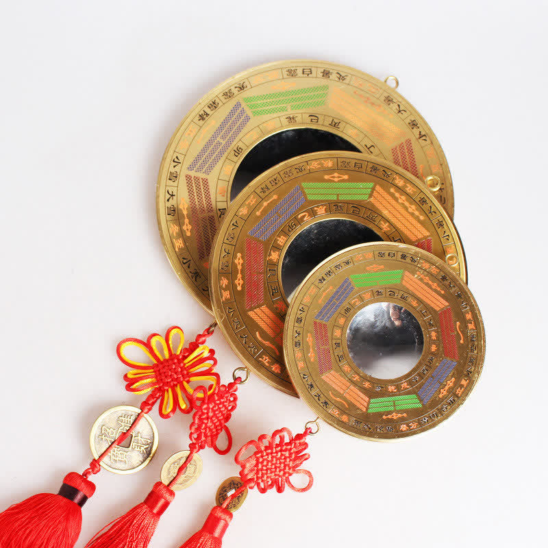 Mappa Feng Shui Bagua Moneta di rame Mappa energetica dell'equilibrio del nodo cinese - image 1