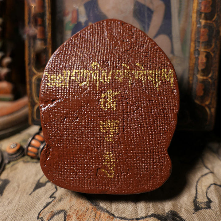 Buddha Stones Mini Daikokuten Dio della ricchezza Buddha Tibet Argilla Serenità Decorazione della casa - image 2