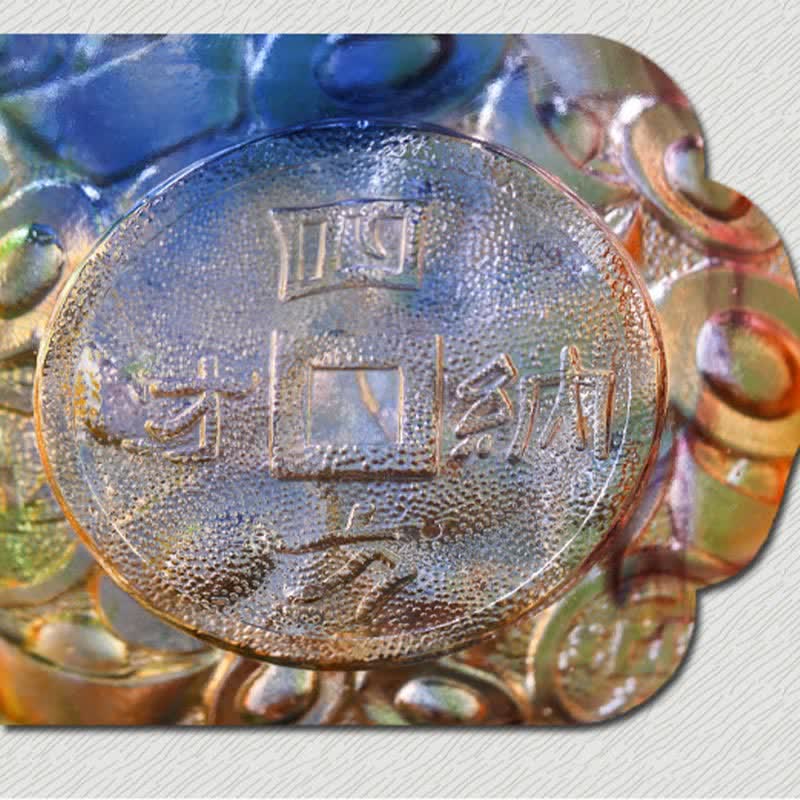 Ciotola del tesoro in cristallo Liuli fatta a mano, pezzo d'arte, decorazione per la casa - image 17