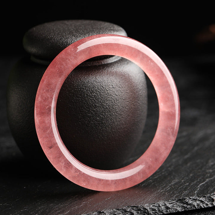 Braccialetto di guarigione dell'amore in quarzo fragola naturale Buddha Stones