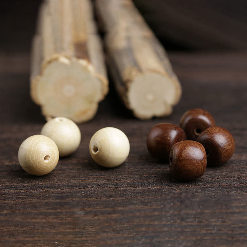 Bracciale Buddha Stones Natural Abelia Biflora Wood Hetian Jade Bamboo Bead che allontana gli spiriti maligni