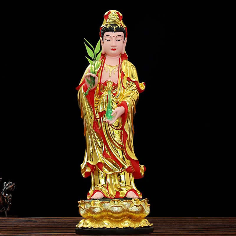 Chenrezig Bodhisattva Avalokitesvara Figurina Armonia Statua in Resina Decorazione per la Casa - Colorato - image 0