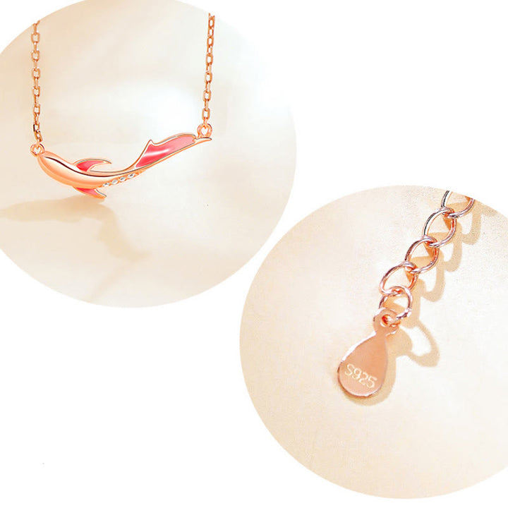 Collana con ciondolo a forma di pesce koi in argento sterling 925 Buddha Stones e zircone per la prosperità - image 6