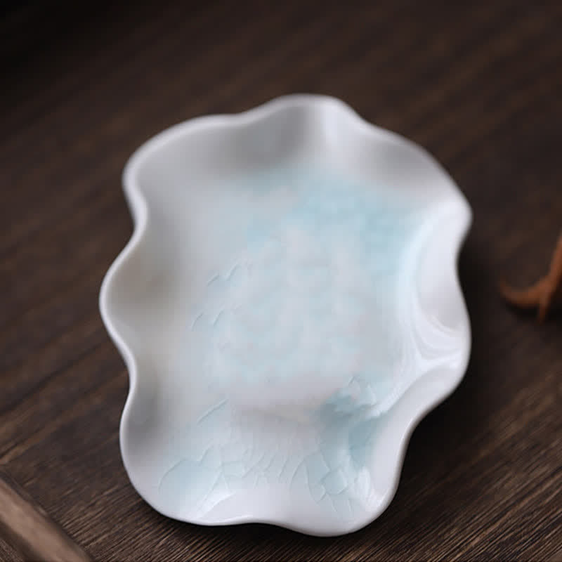 Decorazione statua piccola rana in ceramica in meditazione