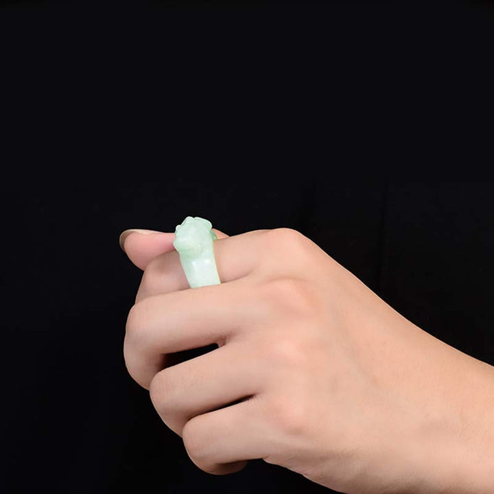 Anello della fortuna Fengshui Wealth Jade PiXiu