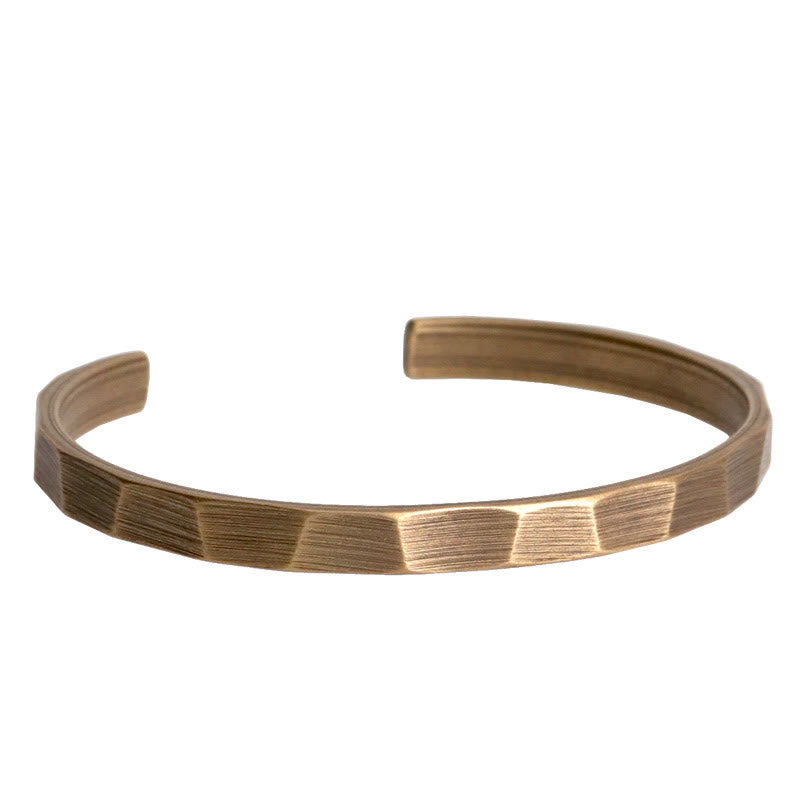 Bracciale regolabile con polsino in rame con design rustico vintage Wealth