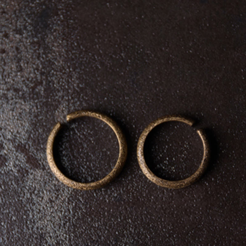 Anello di coppia portafortuna in rame con design vintage tibetano