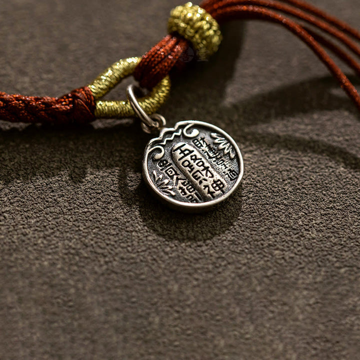 Braccialetto intrecciato in corda con cinque direzioni in argento sterling 925 fatto a mano con Buddha Stones, divinità della ricchezza, fortuna e protezione