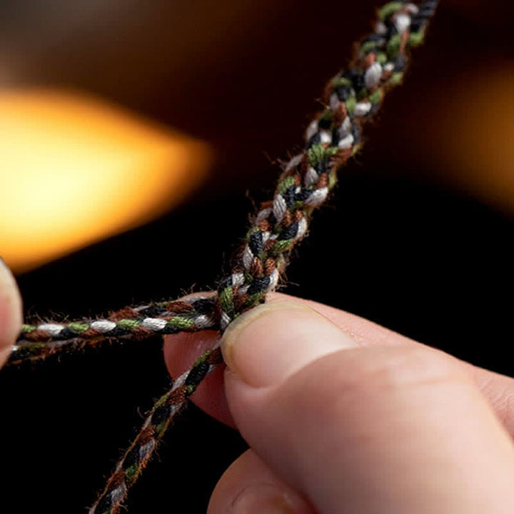 Braccialetto di protezione dei desideri con peso in ambra tibetana fatto a mano in argento sterling 990