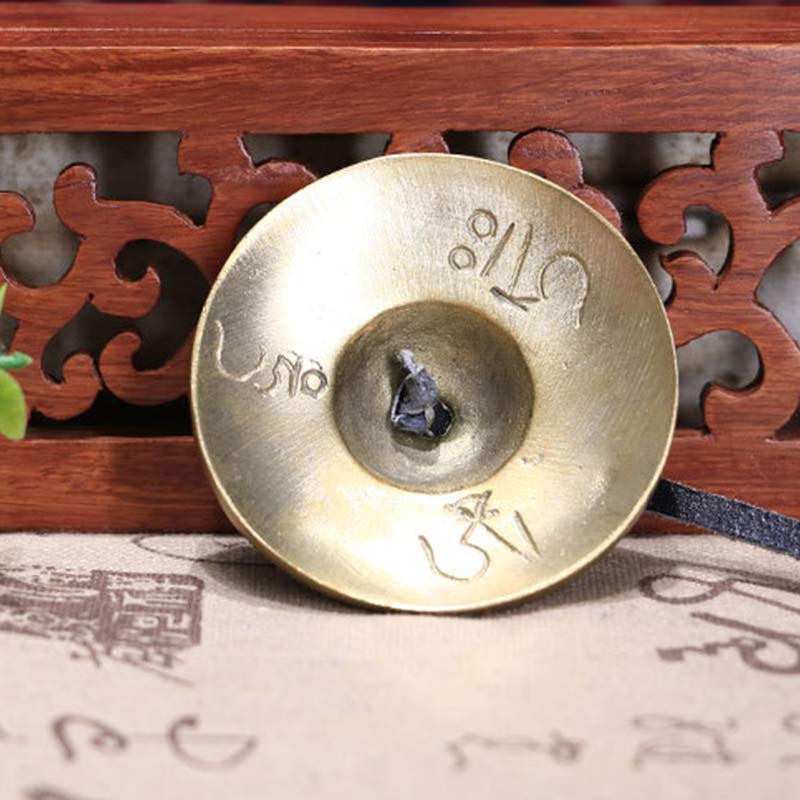 Buddha Stones Campana tibetana Tingsha Sei parole vere Drago Rame Bilancia Decorazione con borsa - image 7