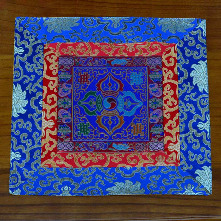 Tappetino per preghiera, meditazione, forza, nodo infinito, Vajra Man-Bcu, Kalachakra, simboli di buon auspicio