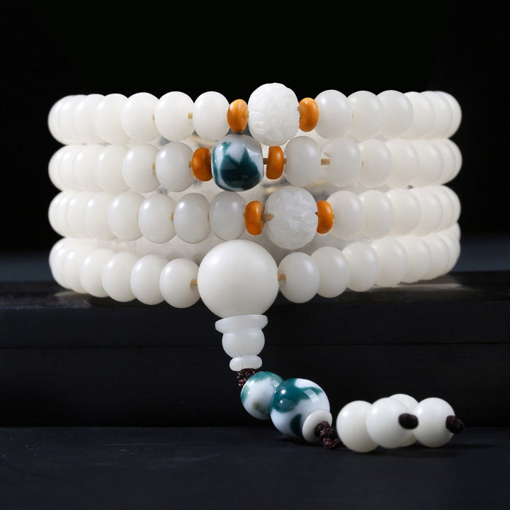 Buddha Stones Braccialetto con ciondolo di benedizione del loto con perline di Bodhi - Semi di Bodhi e perline blu - 10*8mm - image 13