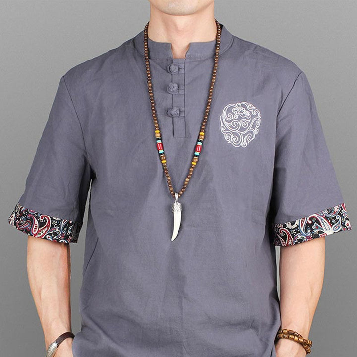 Collana con ciondolo in stile corno in pietra turchese e legno wenge, protezione e meditazione - image 10