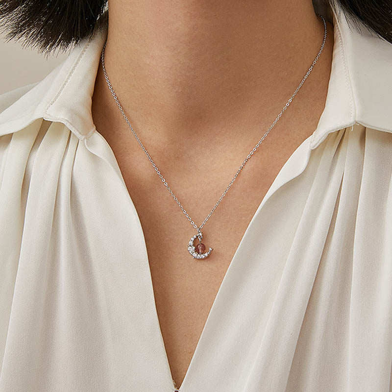 Collana di guarigione dell'amore con cristalli blu e quarzo fragola Buddha Stones