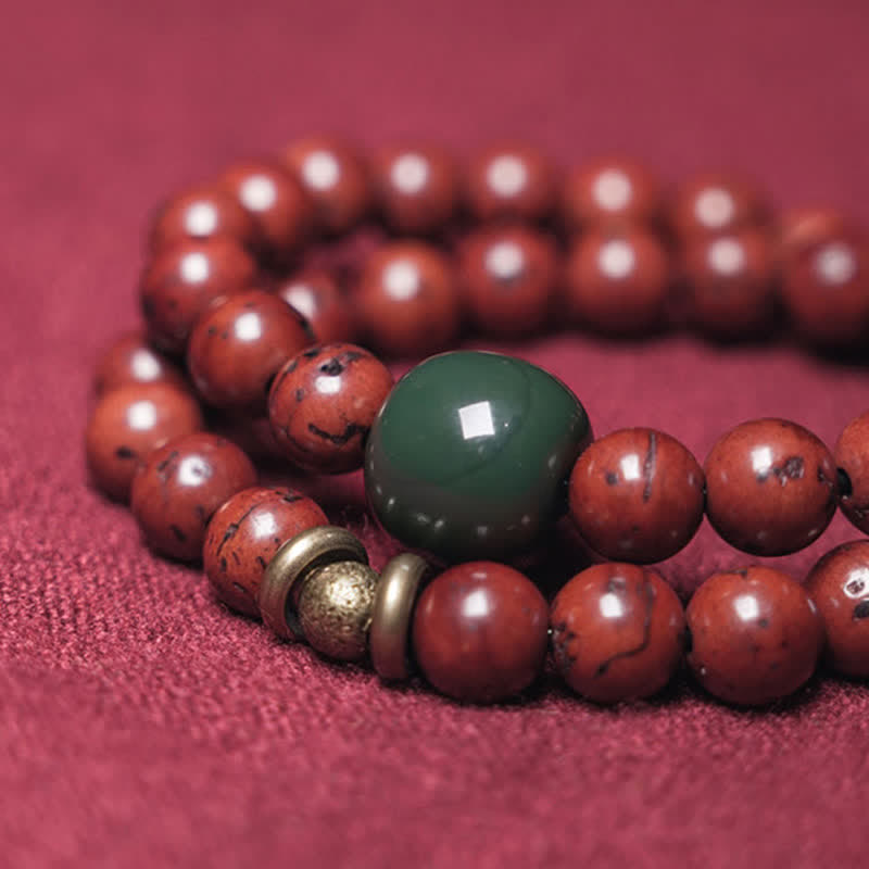 Braccialetto Bodhi Seed Cyan Jade Copper Peace Luck