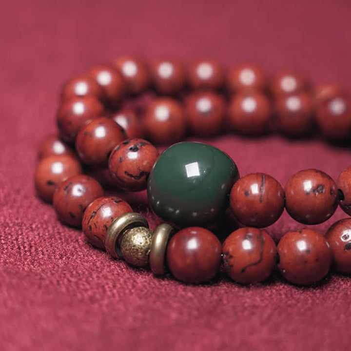 Braccialetto Bodhi Seed Cyan Jade Copper Peace Luck