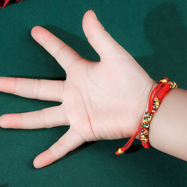 Buddha Stones per bambini in argento sterling 999 PiXiu Wealth King Kong Knot String Braided Kids