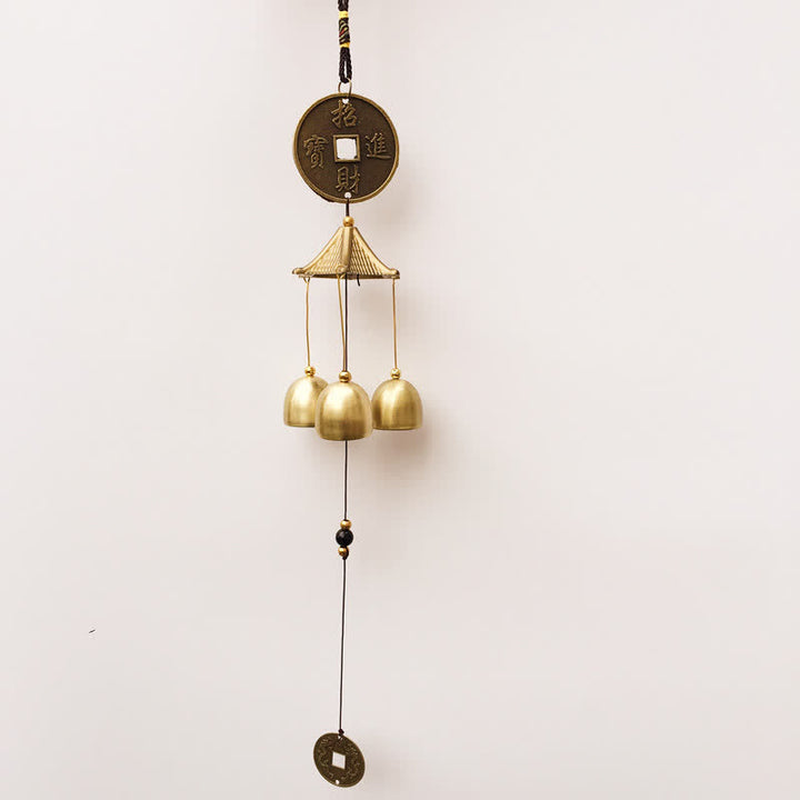Buddha Stones Benedizione Lettera Elefante Bagua Moneta di Buon Auspicio Appeso al Muro Campanello Campana Decorazione per la Casa Fatta a Mano