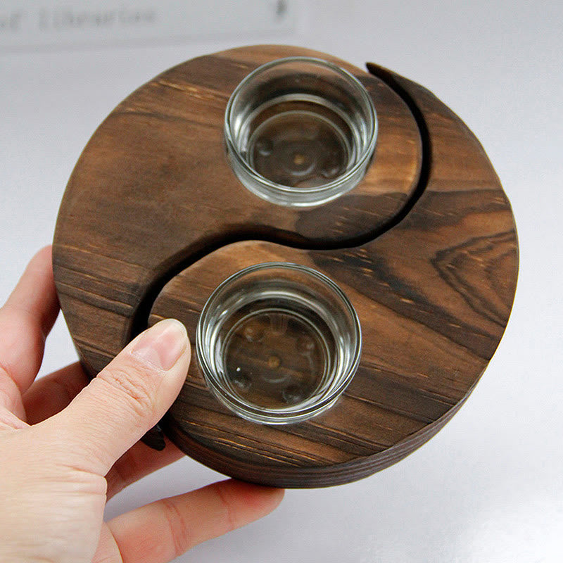 Buddha Stones Yin Yang Portacandele in legno Meditazione Rituali Usa oggetti