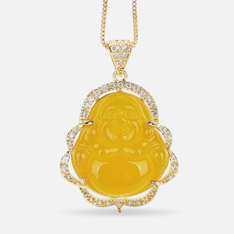 Collana Buddha Stones Buona Fortuna Buddha Ridente - A-Buddha che ride-Oro/Giallo - image 17
