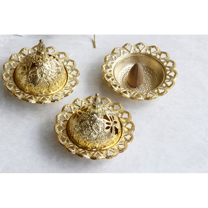 Mini bruciatore di incenso per meditazione Tibetan Gold