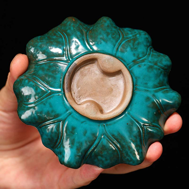 Buddha Stones, bruciatore di incenso tibetano con benedizione del loto, decorazione