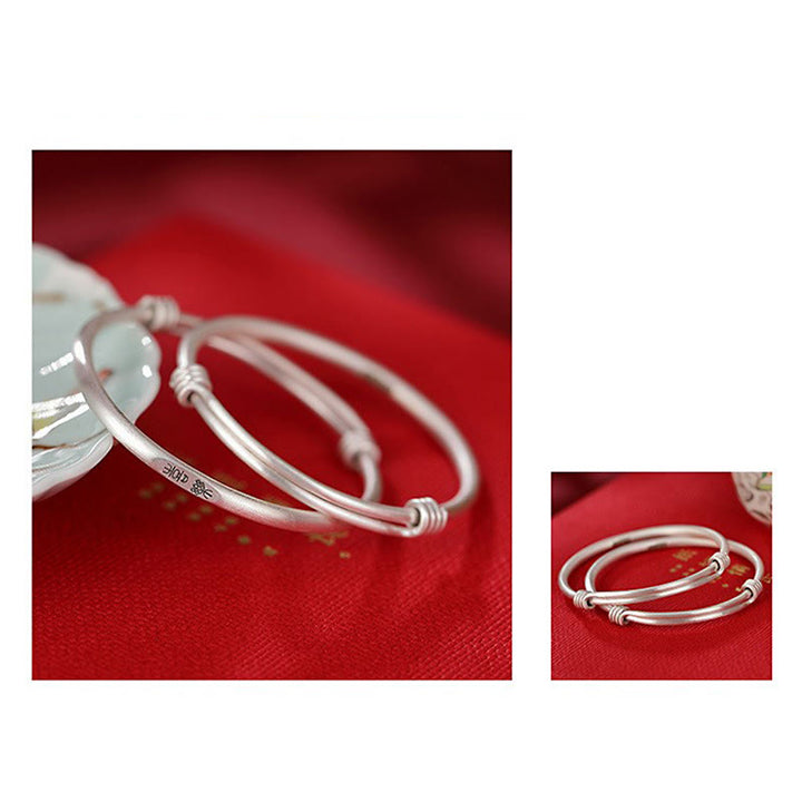 Braccialetto per bambini Buddha Stones 999 Sterling Silver Peace And Joy Protection