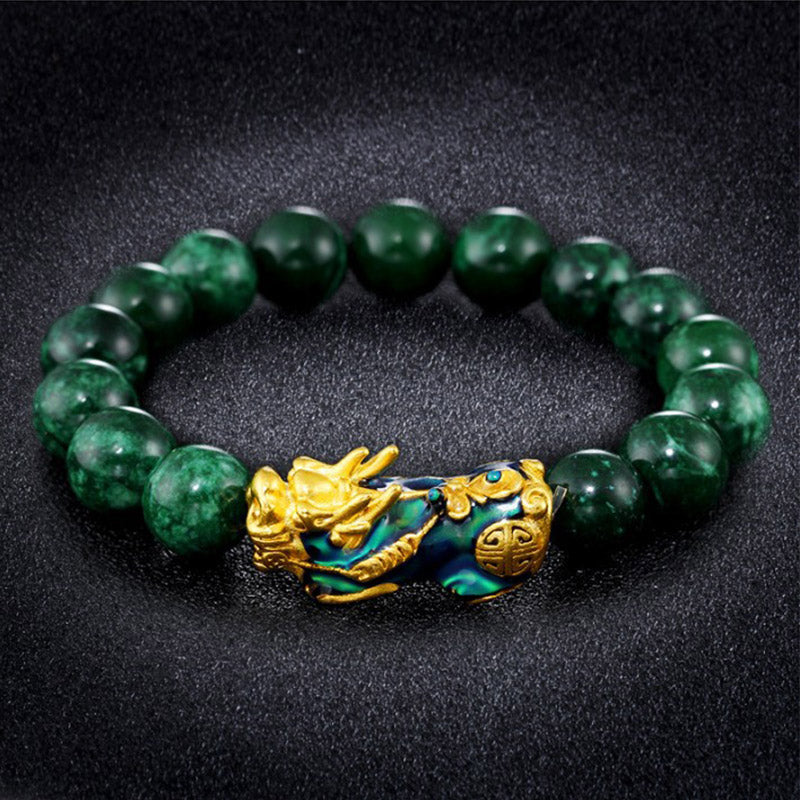 Braccialetto di protezione in giada PiXiu FengShui Buddha Stones