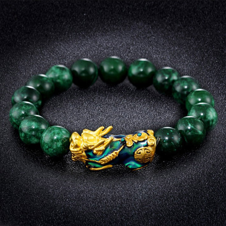 Braccialetto di protezione in giada PiXiu FengShui Buddha Stones