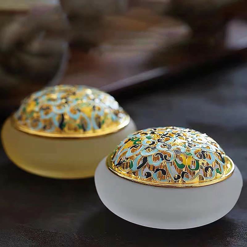 Buddha Stones Lotus Liuli Cristallo Guarigione Meditazione Bruciatore di Incenso