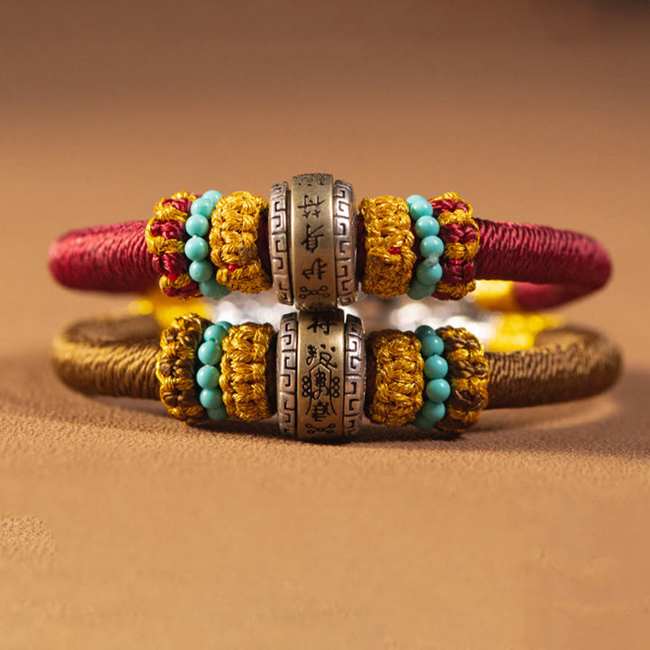 Bracciale intrecciato con amuleto Buddha Stones fatto a mano con nodo di King Kong, protezione dalla fortuna
