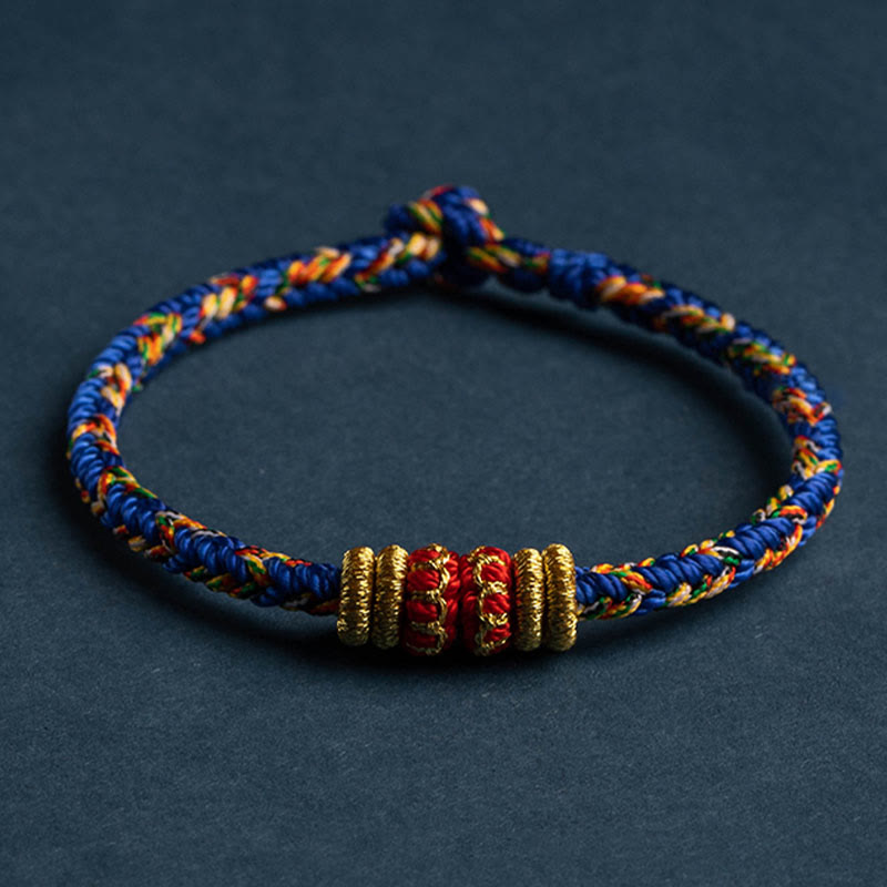 Buddha Stones Tibet Fatto a mano Zodiaco cinese Buddha natale Fortuna Forza Braccialetto di corda intrecciata