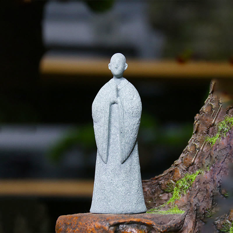 Buddha Stones Meditazione Buddha Monaco Serenità Decorazione della casa - Buddha in preghiera 3,5*2,5*9,5 cm - image 12