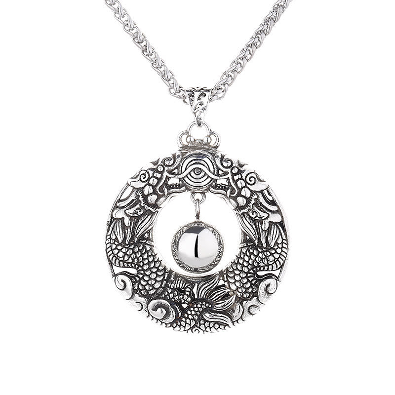 Collana con ciondolo di protezione in rame con perline da gioco a forma di drago doppio Buddha Stones - image 5
