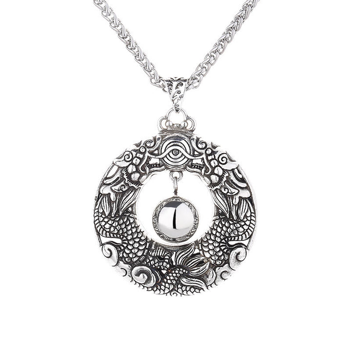 Collana con ciondolo di protezione in rame con perline da gioco a forma di drago doppio Buddha Stones - image 5