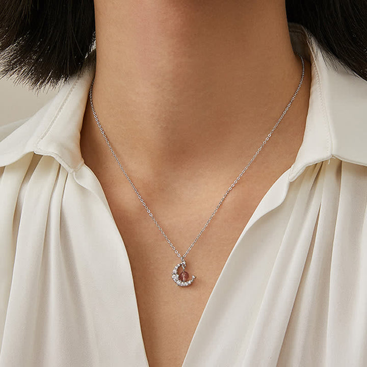 Collana di guarigione dell'amore con cristalli blu e quarzo fragola Buddha Stones