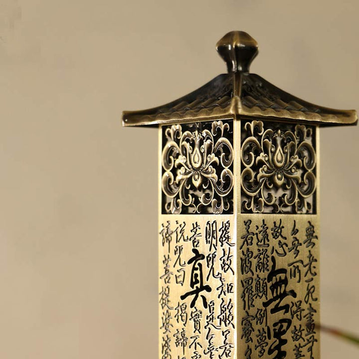 Porta incenso in lega Heart Sutra, decorazione per la casa, bruciatore di incenso