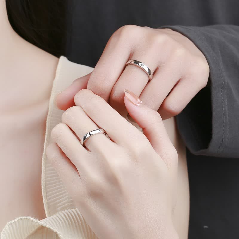Anello regolabile per coppia con protezione sole e luna in argento sterling 925 Buddha Stones