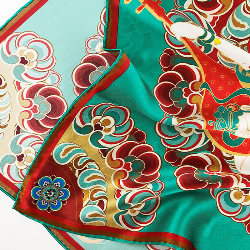 Buddha Stones Dunhuang Rebound Pipa Flying Frescoes Sciarpa in seta di gelso al 100% Scialle Dunhuang di qualità premium 6A