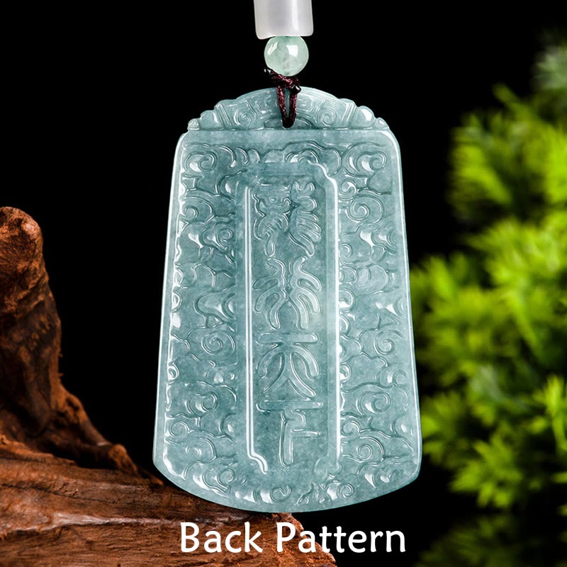 Buddha Stones Anno del Drago Zodiaco Cinese Drago Viaggia per il Mondo Giada Forza Collana Pendente
