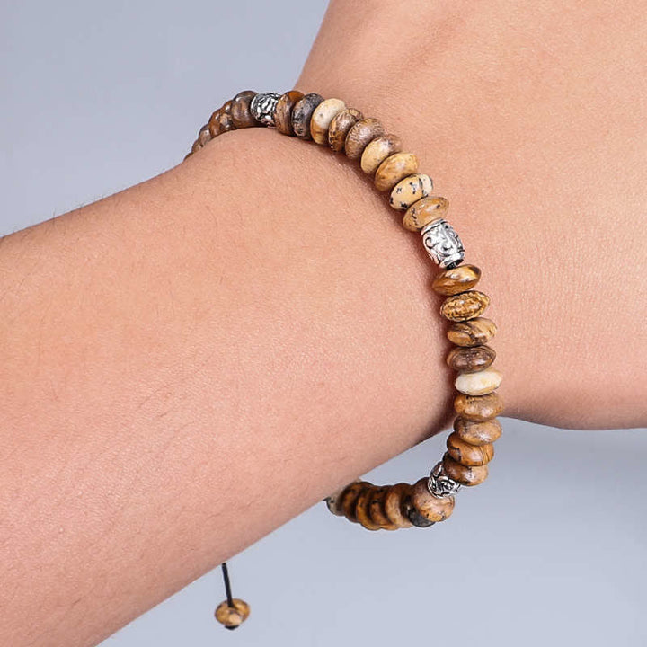 Braccialetto con perline positive Picture Jasper