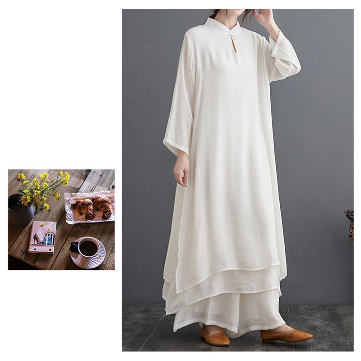 Buddha Stones Modello semplice Meditazione Preghiera Spirituale Zen Pratica Yoga Abbigliamento Donna Set